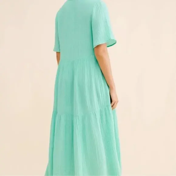 Anthropologie Women's The Kallie Flowy Tiered Gauzy Maxi Dress in Turquoise  Teal is available for purchase on au PAY Market - Imported Goods Online  Store Co.Ltd. | au PAY Market - Online